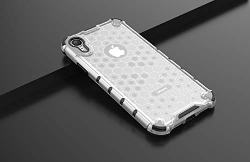 Image of Glasgow | for Apple iPhone XR Honeycomb Pattern Back Case Cover for Apple iPhone XR with 4 Bumper Corners and Military Grade Protection - Transparent