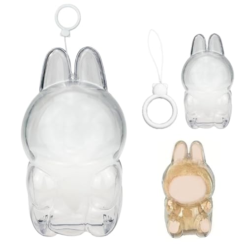 Norhogo 1 x Transparent Plush Toy Protective Case, Transparent Protective Cover for Vinyl Plush Doll, Ideal for La-bb Dolls, 6.1 Inch Fashionable and Durable
