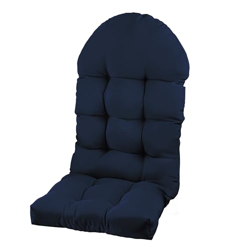 Image of Adirondack Chair Cushion, Rocking Chair Cushion 44x19.4x4 inch, High Back Patio Cushions of Upper and Lower with Ties, Sunscreen and Fade-Resistant (Dark Blue, 1)