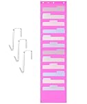 Mr. Pen Pink 12 Pocket Wall File Organizer, 3 Overdoor Hangers Included, Hanging Folder Organizer