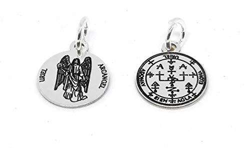 Personaliza plata-Medalla sello Arcangel Uriel 12 mm en plata de ley 925 Cover
