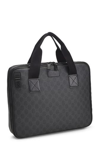 Pre-Loved Black GG Supreme Canvas Briefcase, Black2