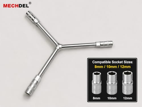 Image of mechdel Y-8,10,12MM | Spanner Set | Socket Set | Wrench Set | Hand Tools | Bike Tool Kit Set | Goti Pana Box End Set | Socket Wrench Kit | (Y-Tools Socket Adaptors)