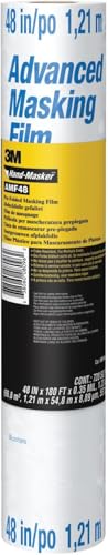 3M Abdeckfolie für Hand-Masker M3000, vorgefaltet, Transparent - 1 Rolle 1,21 m x 54,8 m - Schützt Oberflächen vor Farbspritzern
