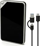 ModusTech 1TB Acrylic Portable External Hard Drive USB-C/USB 3.1 — Mirror-Finish High Speed HDD, UASP, Compatible with PC, Mac, Laptop, PS4, Xbox, iPhone, Smart TV (BLACK)