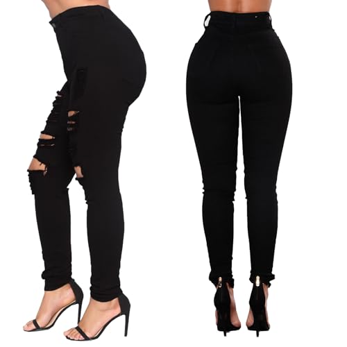 Ripped Skinny Jeans for Women High Waisted Stretch Slim Fit Distressed Butt Lifting Denim Jeans Pants2