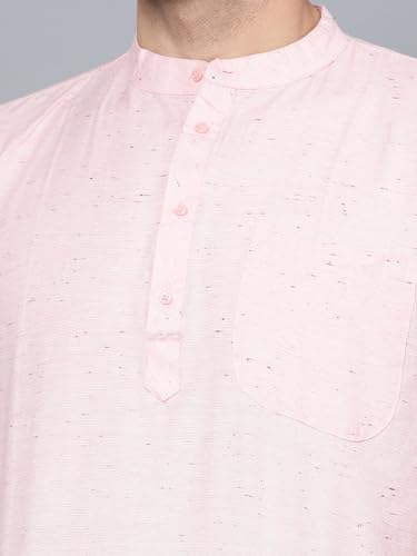 Image of LATEST CHIKAN Men's Cotton Regular Casual Strped Short Kurta Half Sleeves - (SK-LJ.DS.AS)