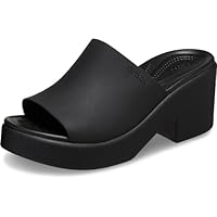 Crocs Women's Brooklyn Slide Heel Sandal, Black/Black, US W9