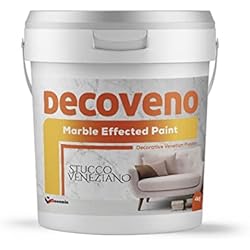 DECOVENO COLOR Pintura decorativa con efecto mármol, 4 kg, auténtico estuco veneciano, yeso a base de agua, acabado suave brillante (base blanca)