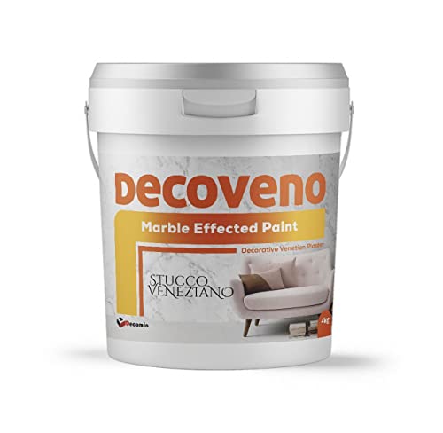DECOVENO - Pintura decorativa con efecto mármol de color, 4 kg, estuco veneciano auténtico, yeso a base de agua, acabado liso brillante (blanco (base))