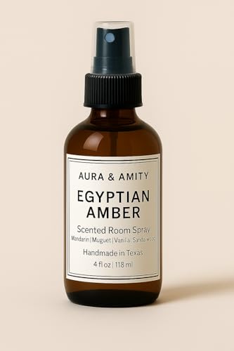 Image of Aura & Amity Premium Room & Linen Spray - Handmade Luxury Fabric & Home Fragrance Mist, Long-Lasting & Eco-Friendly (Egyptian Amber)
