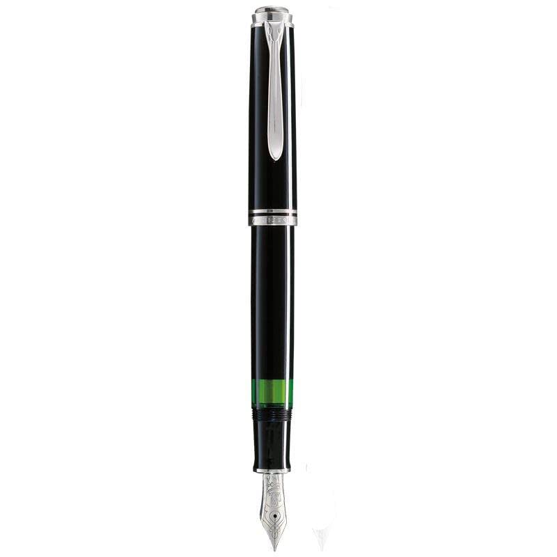Stylo-plume Pelikan M805 Souveraine - Noir Et Argent, Plume 18K Large (B), D'occasion