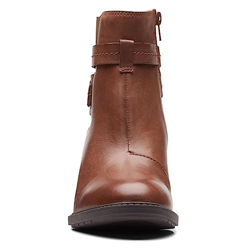 Clarks Clarks Women's Scene Star Mid Calf Boot, Dark Tan Leather, 6 Medium US