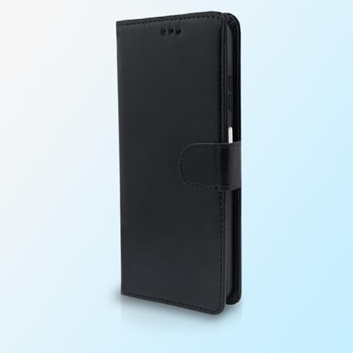 Image of Amazon Basics Flip Cover for Redmi Note 14 5G Leather Finish | Wallet Stand and Shock Proof | Inside TPU with Card Pockets | Complete Protection Flip Case (Black)
