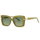 QGGNMGT Lunettes de soleil tendance pour femmes, verres dégradés de couleur, UV400 (dégradé vert)