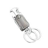 Porte clef homme avec deux anneaux, on peut distinguer rapidement les clés de la maison et du travail, la tête du mousqueton, facile à suspendre sur la ceinture ou sur le sac