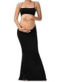 QIAIYALA Maternity Dress Cut Out Backless Bodycon Dress Photography Pregnancy Dresses for Women Gown Open Belly Photoshoot Baby L
