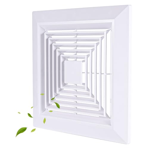 Gosknor Bathroom Exhaust Fan Cover, 9x9 Inch Square Ceiling Ventilation Fan Grille with Springs