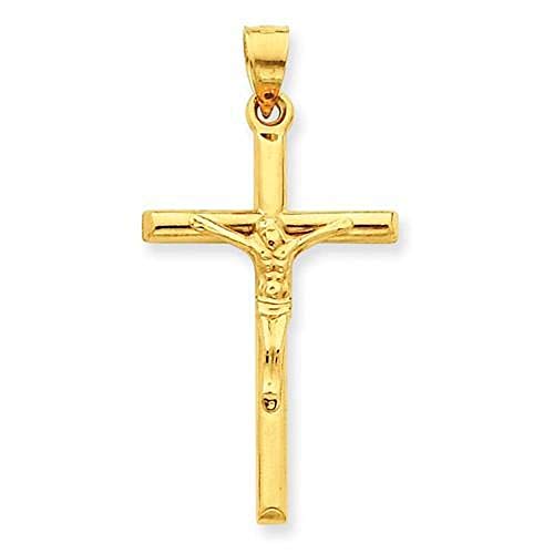 LooptyHoops 14k Gold Crucifix Cross Pendant Charm