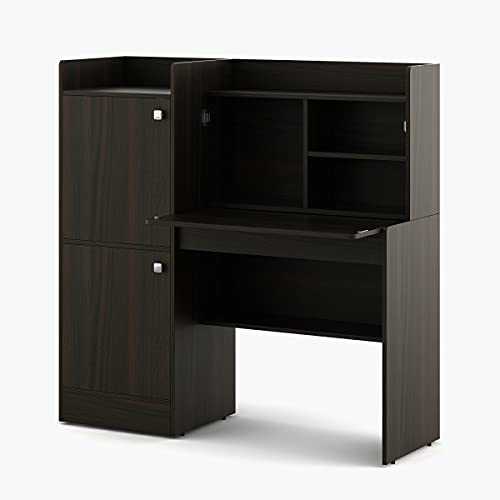 Image of Home Centre Nexon Flip Study Desk with Cabinet - Brown
