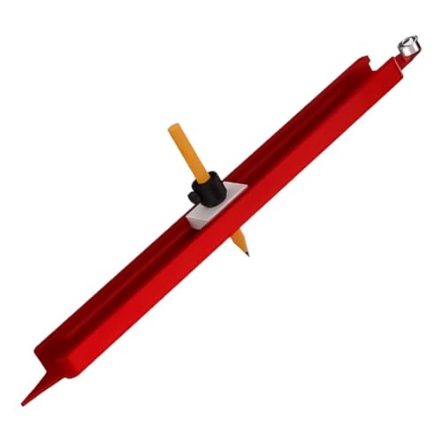 NbgrvB Regla de contorno para carpintería, placa de calibre de perfil de aleación de aluminio con soporte ajustable para bolígrafo, extensión de 300 mm, color rojo