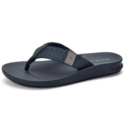 Image of Men's Ultra Soft Cushion Flip Flops with Arch Support, Quick Dry Thong Sandals for Indoor & Outdoor Comfort