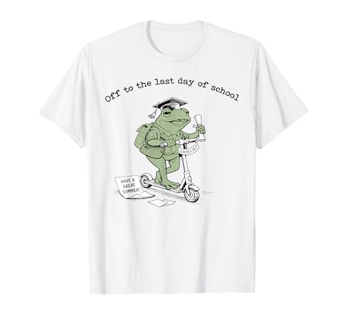 Last Day of School Teacher Funny Frog Summer Break Teacher T-Shirt