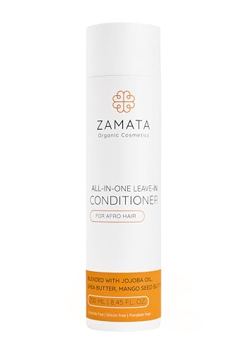 ZAMATA Acondicionador para cabello afro y rizos – Cuidado intensivo con manteca de karité, aceite de jojoba y manteca de mango – Sin aclarado – Para tipo de cabello 4A – 4C – Vegano y certificado NCS