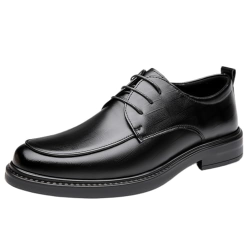 Mens Leather Dress Shoes British Style Business Casual Soft Sole Oxford Shoes Wedding Groom Formal Lace up