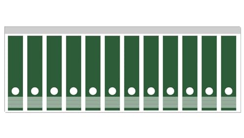 Wallario Ordnerrücken Sticker Dunkelgrün - Rückenschilder für 12 breite Ordner, Klebeetiketten