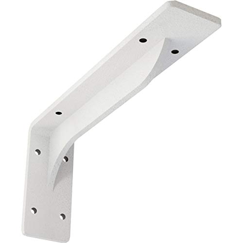 Ekena Millwork BKTM02X10X04EBHWH Steel Bracket Embrey, 2"W x 10"D x 4 3/4"H, Hammered White