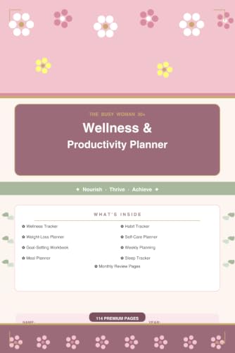 The Busy Woman 30+ Wellness & Productivity Planner - 114-Page Premium Printable Bundle | Wellness Tracker, Habit Tracker, Weight Loss, Meal Planner, Sleep Tracker, Self-Care & Goal Setting Workbook image 2