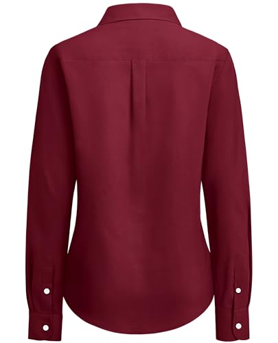 Image of siliteelon Button Down Shirts for Women Oxford Shirt Long Sleeve Classic Wrinkle Free Business Dress Shirts Work Office