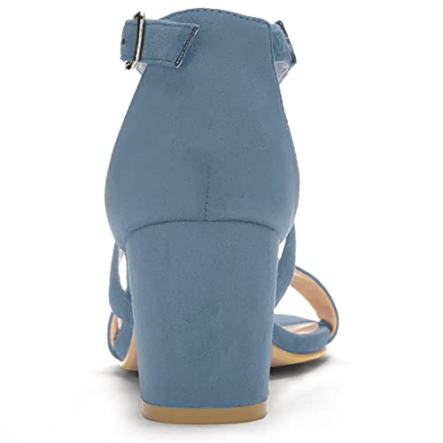 Allegra K Women's Crisscross Ankle Strap Block Heel Sandals3