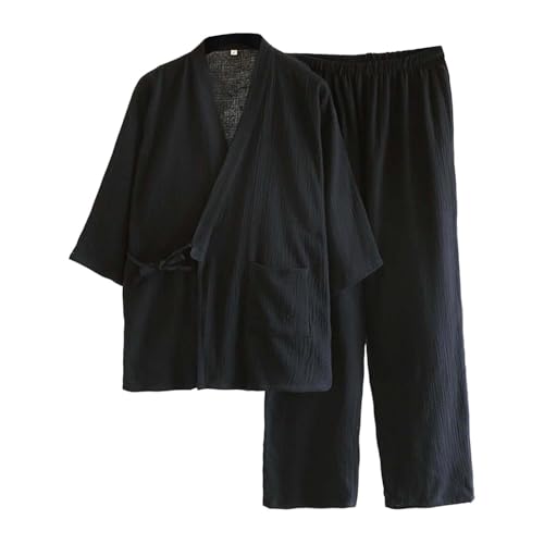Pijama kimono japonés hombre ropa de estar por casa fresca
