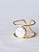 MJLULU Coin White Simulated Howlite Geometric Stone Double Line Simple Ring