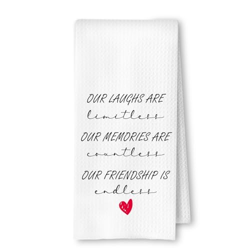 ArtisaEura Friend Gifts for Women Friends Kitchen Towels, Best Friend BFF Bestie Gifts Dish Tea Towels for Kitchen Decor, Birthday Gifts for Women Friendship Hand Towels for Bathroom Decor, 16x24 Inch
