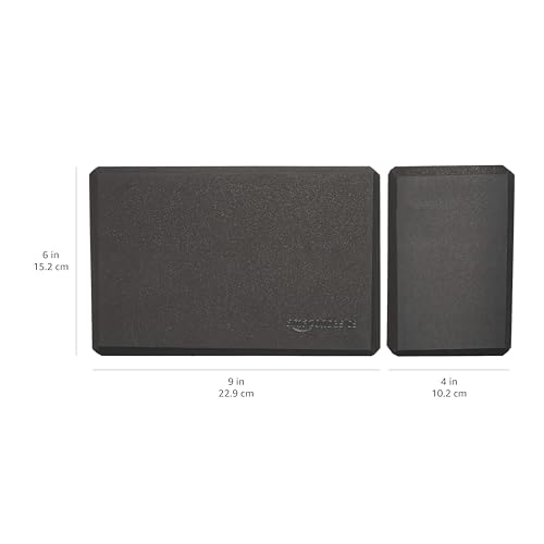 Amazon Basics Non-Slip Yoga Blocks, Set of 2, Deepen Poses, 4" x 9" x 6", Black by Amazon Basics - Image 6