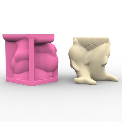 Moule silicone pot de fleurs dauphin pour résine et béton - 4