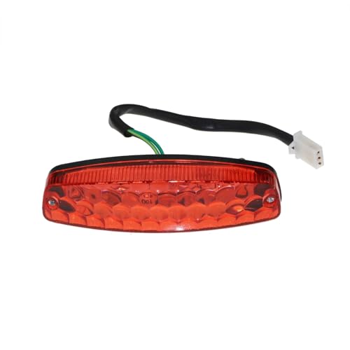 PRO BAT 12V Rear Tail Brake Tail Light with 3 Pin Female Plug for 50cc 70cc 90cc 110cc 125cc Taotao SunL JCL Coolster Roketa Chinese ATVs Quad 4 Wheeler, Red