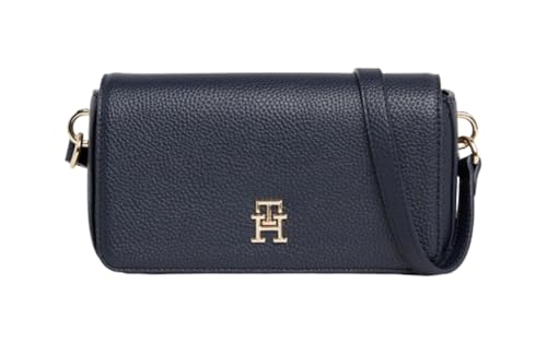 Tommy Hilfiger Bolso bandolera Mujer Emblem Flap Crossover pequeño, Azul (Space Blue), Talla Única