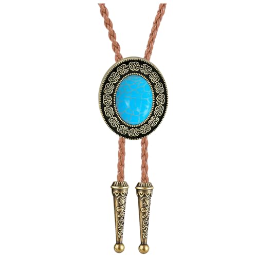 Image of HUABOLA CALYN Bolo tie, Handmade Round Shape Western Cowboy Bola Tie