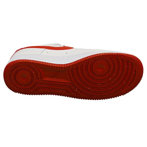 Image of Nike Air Force 1 '07 Men's Shoes (FJ4146-106, White /White /Dragon Red) Size 12