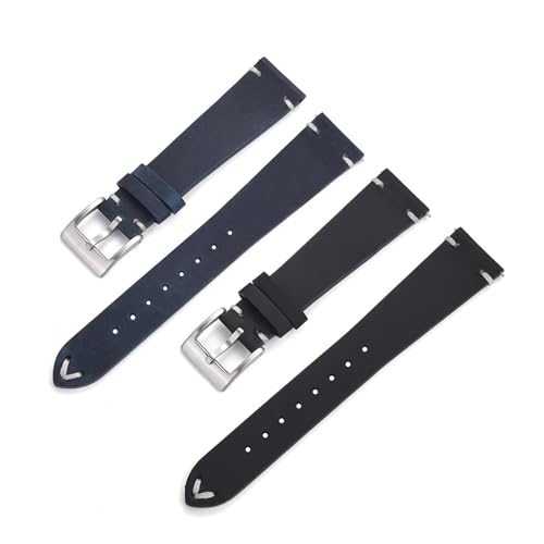 Bracelet de montre en cuir vintage souple anti rayure à fixation rapide - 3