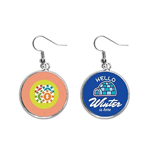 Pendientes de casino ligeros y antialérgicos efecto hielo estilo dibujo