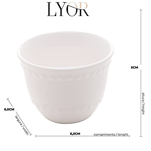 Copo de Café de Porcelan New Bone Pearl Branco 60ml - Lyor