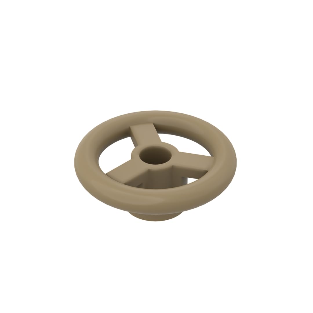 Gobricks Transportation 2X2 Small Steering Wheel 50PCS Compatible with Lego GDS-2131 Classic Bulk Toy MOC Color:Dark Tan 138