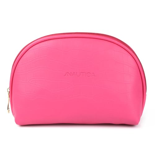 Image of Nautica Multipurpose Unisex Cosmetic Pouch | Utility Pouch | Travel Pouch for Accessories | Makeup Kit | Toiletry Bag for Men & Women, Pink