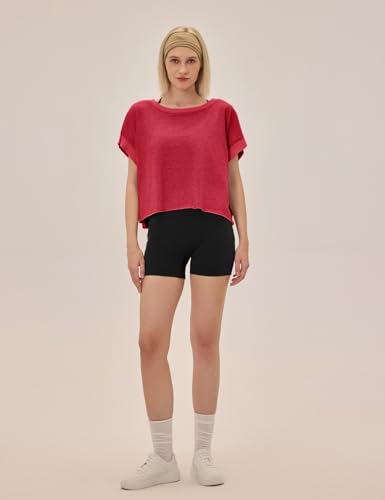 Image of UNIANKIYA Open Back Workout Tops for Women Loose Fit Athletic Crop Tee Short Sleeve Gym Running Yoga Shirt