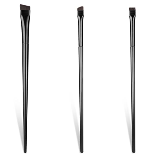 Eyeliner Pinsel Set, Abgewinkelter Applikator für Augenbrauen & Eyeliner, 3 Stück